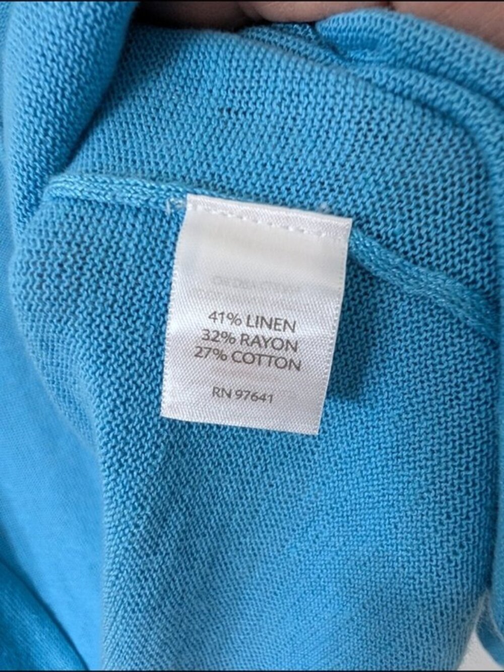 J. Jill Blue Linen Blend Knit Open Front Cardigan Size M - Picture 6 of 6